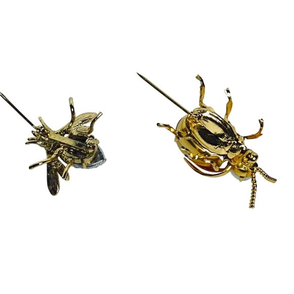 Vintage Gold Tone Bee And Ladybug Pins (6074) - Picture 5 of 5